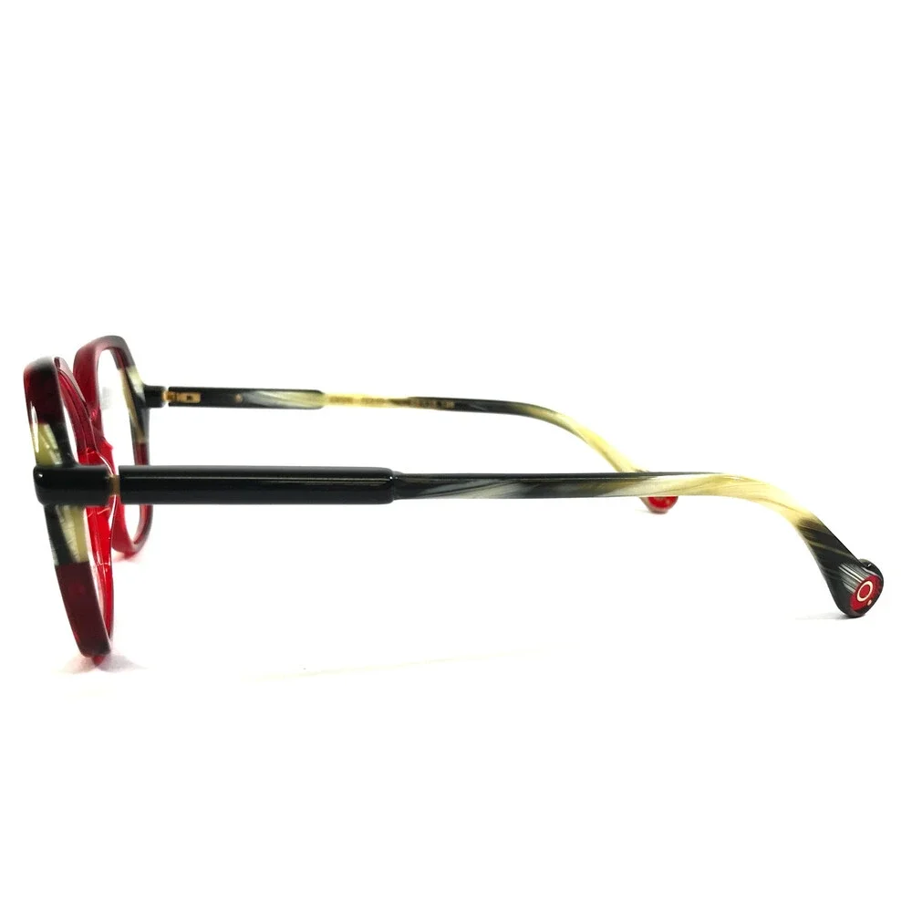 Etnia Barcelona Eyeglasses Frames CIANE RDHO Red Horn Yellow Full Rim 53-15-1